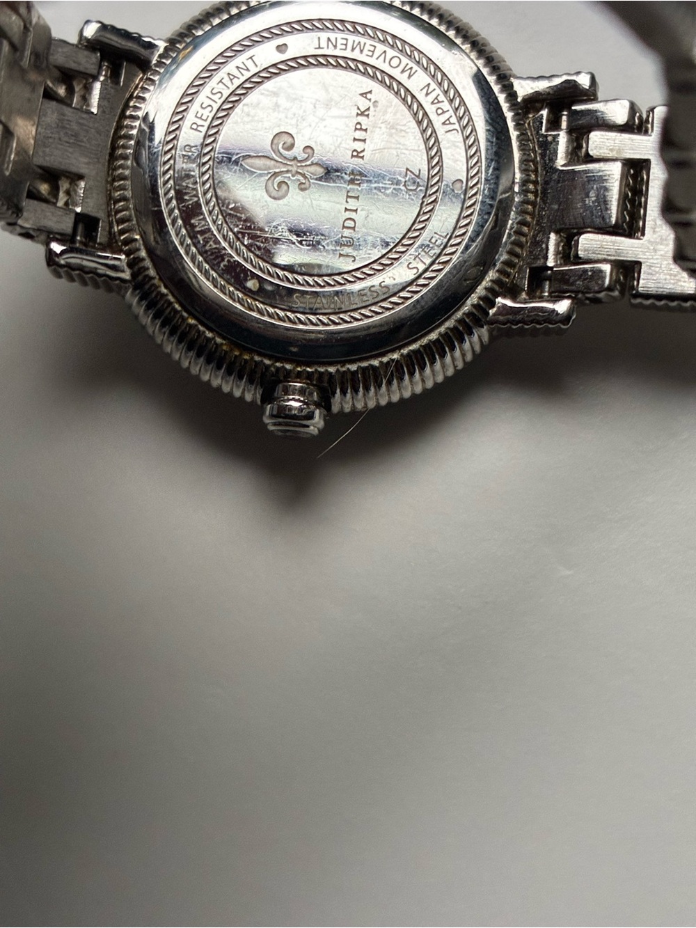 Judith Ripka Silver-tone Crystal Bezel Bracelet Watch - Picture 4 of 4